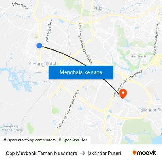 Opp Maybank Taman Nusantara to Iskandar Puteri map