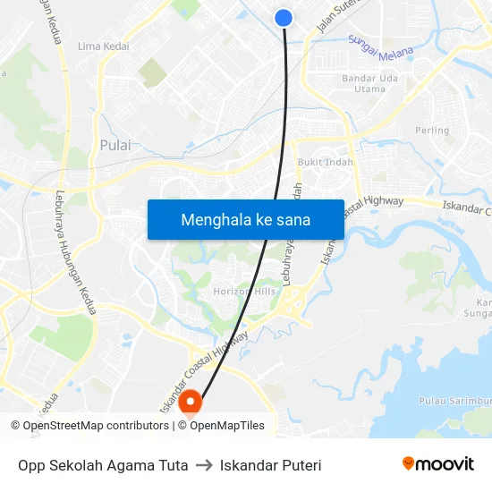 Opp Sekolah Agama Tuta to Iskandar Puteri map