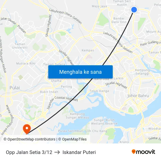 Opp Jalan Setia 3/12 to Iskandar Puteri map