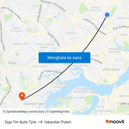 Opp Tm Auto Tyre to Iskandar Puteri map
