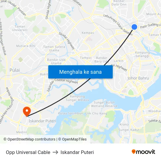 Opp Universal Cable to Iskandar Puteri map