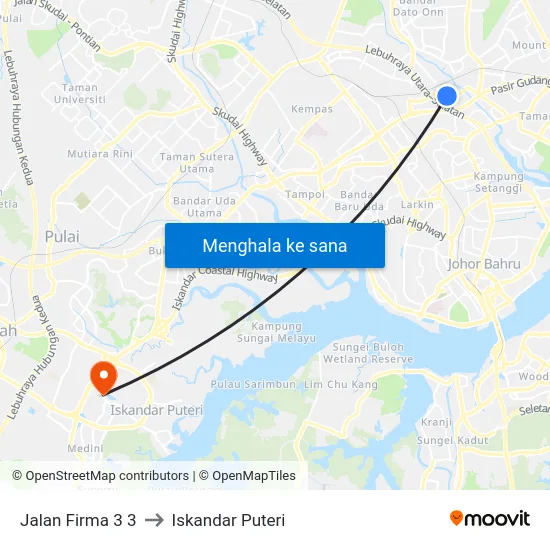 Jalan Firma 3 3 to Iskandar Puteri map
