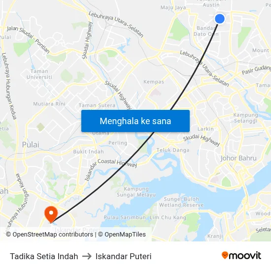 Tadika Setia Indah to Iskandar Puteri map