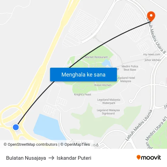 Bulatan Nusajaya to Iskandar Puteri map