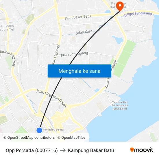 Opp Persada (0007716) to Kampung Bakar Batu map