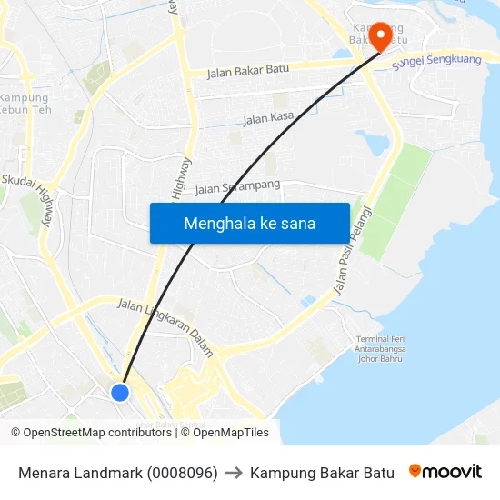 Menara Landmark (0008096) to Kampung Bakar Batu map