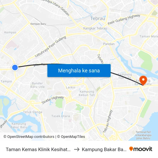 Taman Kemas Klinik Kesihatan to Kampung Bakar Batu map