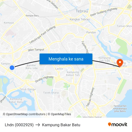 Lhdn (0002929) to Kampung Bakar Batu map