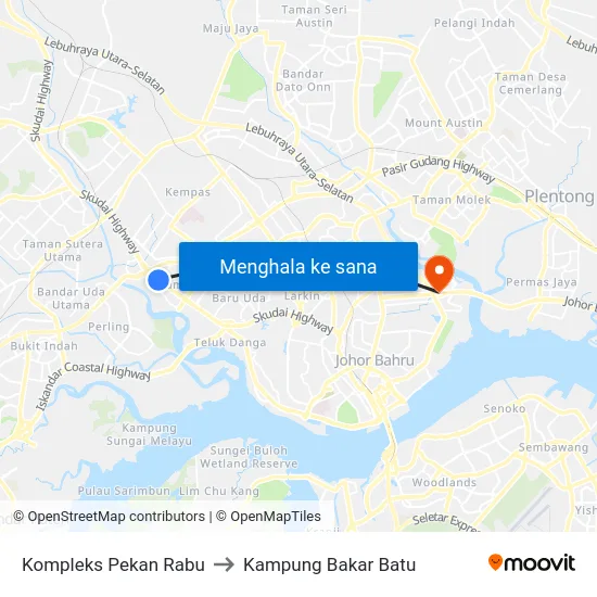 Kompleks Pekan Rabu to Kampung Bakar Batu map