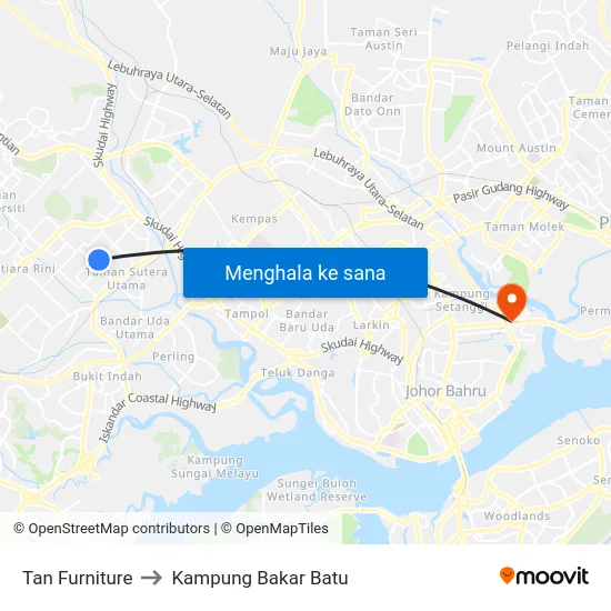 Tan Furniture to Kampung Bakar Batu map