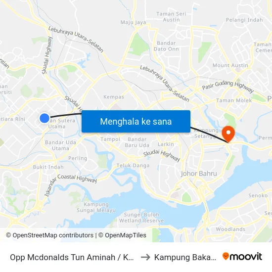 Opp Mcdonalds Tun Aminah / Kedai Buah to Kampung Bakar Batu map