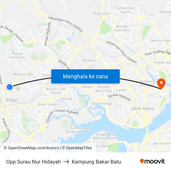 Opp Surau Nur Hidayah to Kampung Bakar Batu map
