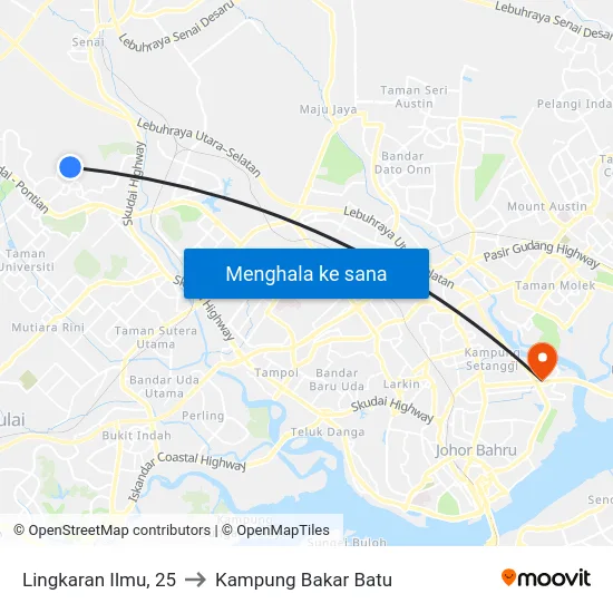 Lingkaran Ilmu, 25 to Kampung Bakar Batu map