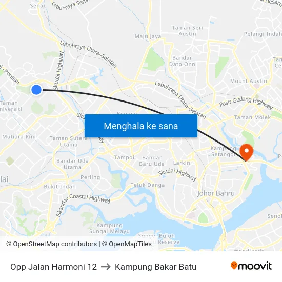 Opp Jalan Harmoni 12 to Kampung Bakar Batu map