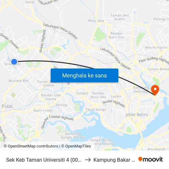 Sek Keb Taman Universiti 4 (0004365) to Kampung Bakar Batu map