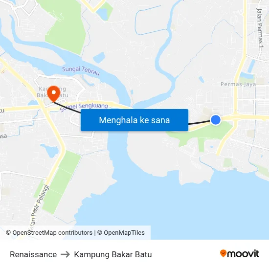 Renaissance to Kampung Bakar Batu map