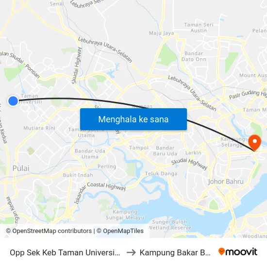 Opp Sek Keb Taman Universiti 2 to Kampung Bakar Batu map