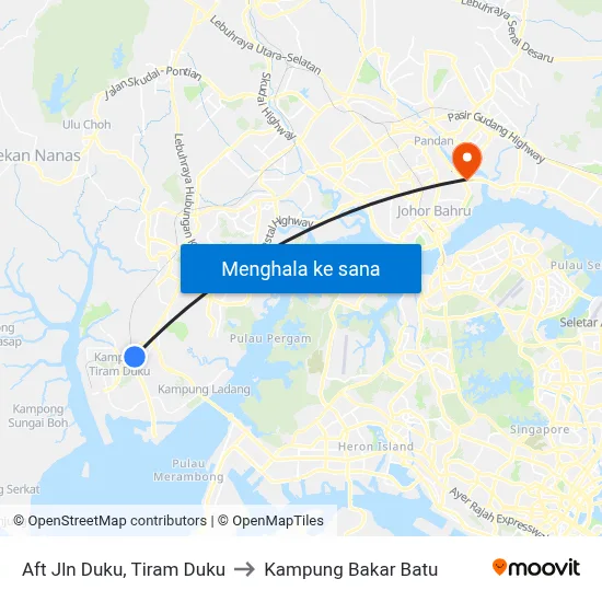 Aft Jln Duku, Tiram Duku to Kampung Bakar Batu map