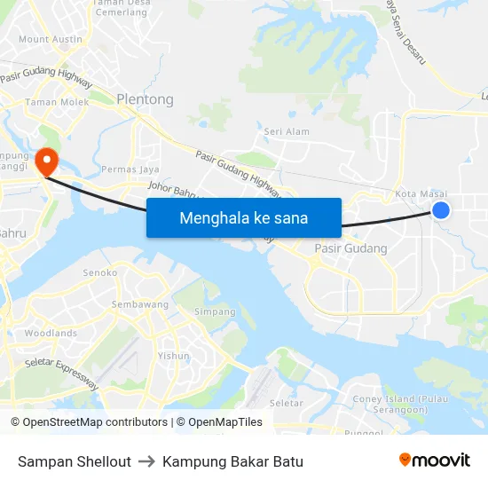 Sampan Shellout to Kampung Bakar Batu map
