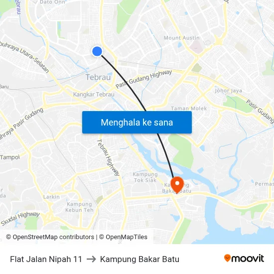 Flat Jalan Nipah 11 to Kampung Bakar Batu map