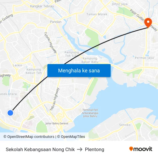Sekolah Kebangsaan Nong Chik to Plentong map