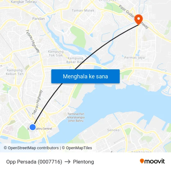 Opp Persada (0007716) to Plentong map