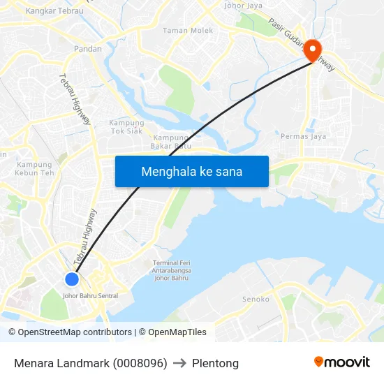 Menara Landmark (0008096) to Plentong map