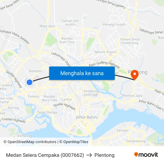 Medan Selera Cempaka (0007662) to Plentong map