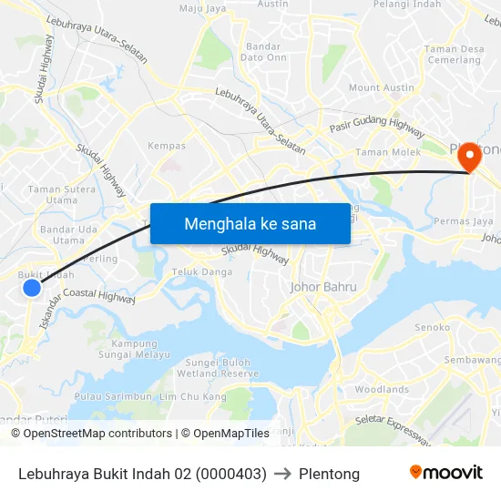 Lebuhraya Bukit Indah 02 (0000403) to Plentong map
