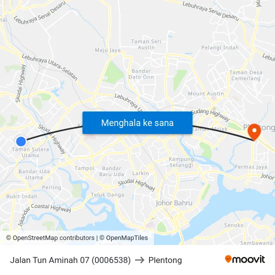 Jalan Tun Aminah 07 (0006538) to Plentong map