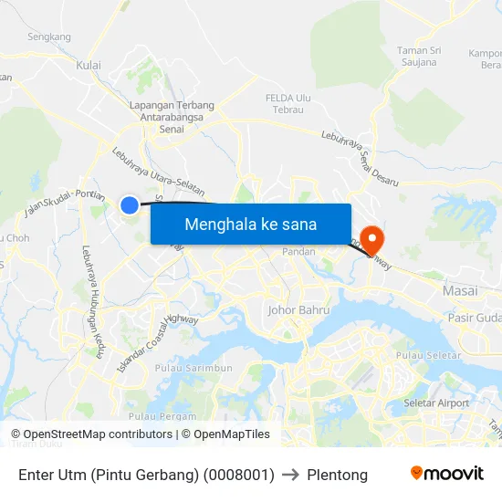 Enter Utm (Pintu Gerbang) (0008001) to Plentong map
