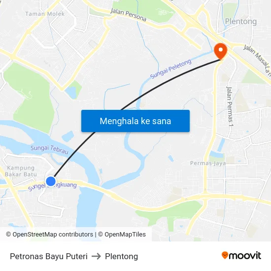 Petronas Bayu Puteri to Plentong map