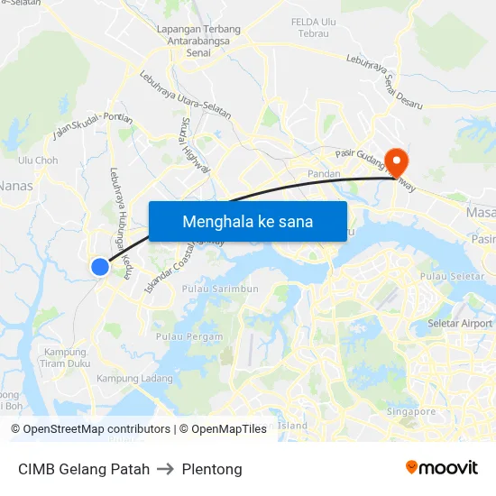 CIMB Gelang Patah to Plentong map