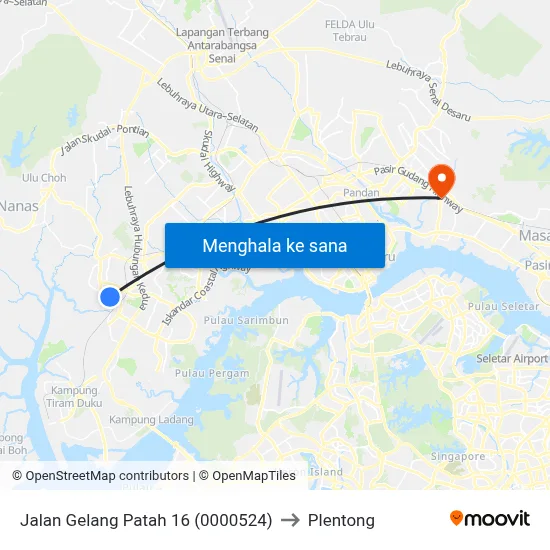 Jalan Gelang Patah 16 (0000524) to Plentong map
