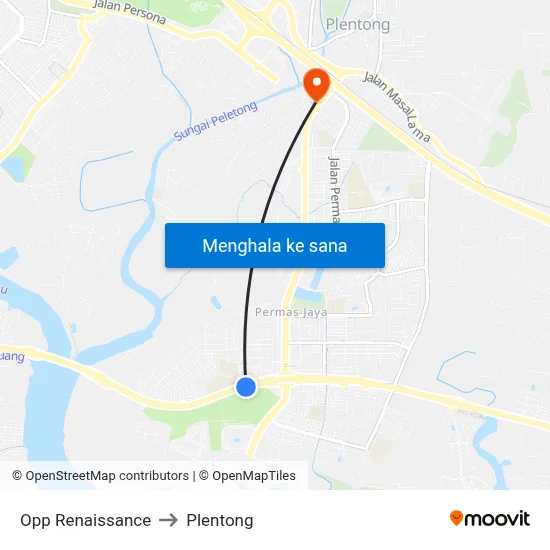 Opp Renaissance to Plentong map