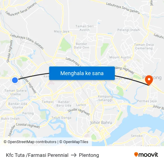 Kfc Tuta /Farmasi Perennial to Plentong map
