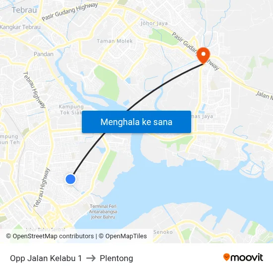 Opp Jalan Kelabu 1 to Plentong map