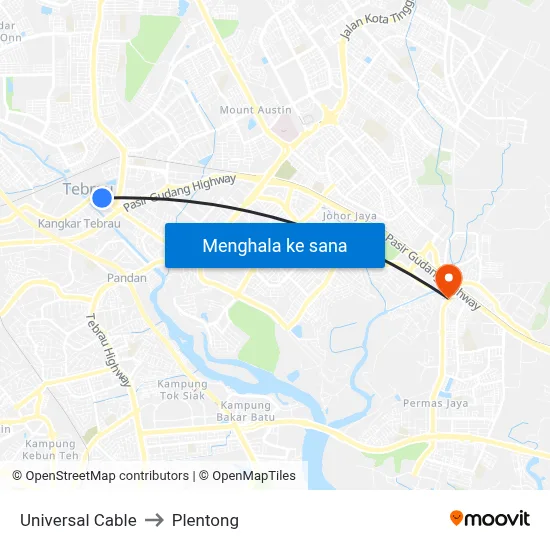 Universal Cable to Plentong map