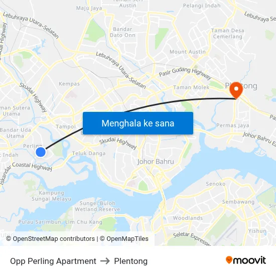 Opp Perling Apartment to Plentong map
