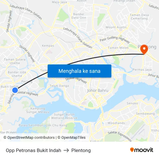 Opp Petronas Bukit Indah to Plentong map