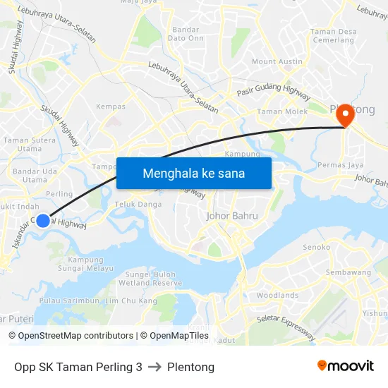 Opp SK Taman Perling 3 to Plentong map