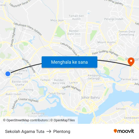 Sekolah Agama Tuta to Plentong map