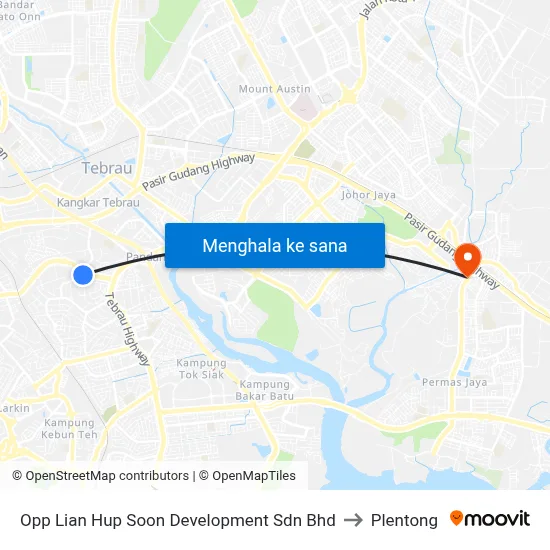 Opp Lian Hup Soon Development Sdn Bhd to Plentong map