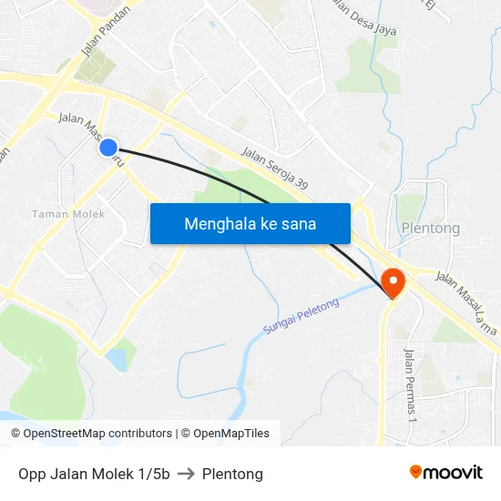 Opp Jalan Molek 1/5b to Plentong map