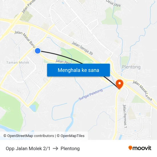 Opp Jalan Molek 2/1 to Plentong map