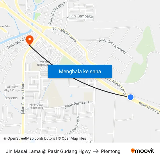 Jln Masai Lama @ Pasir Gudang Hgwy to Plentong map