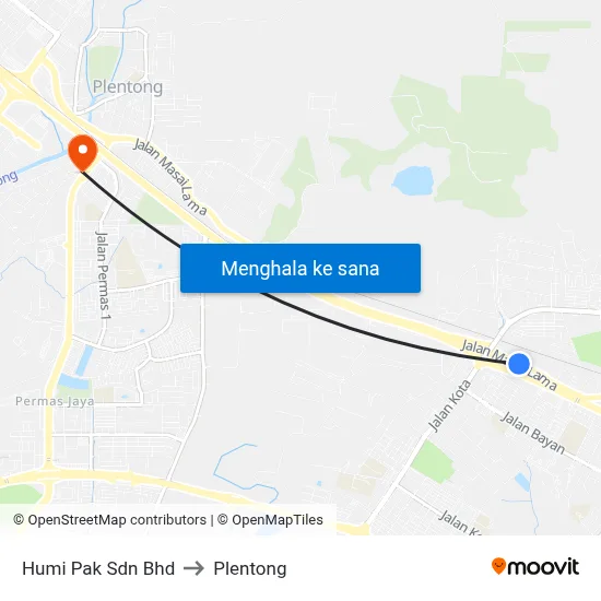 Humi Pak Sdn Bhd to Plentong map