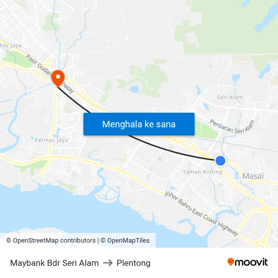 Maybank Bdr Seri Alam to Plentong map