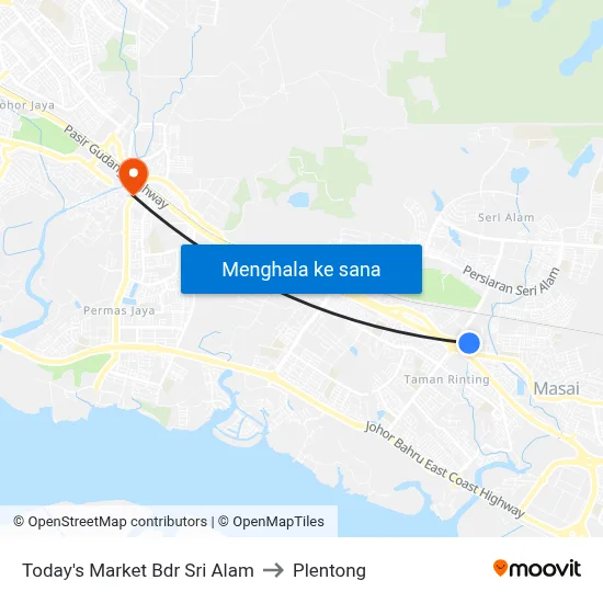 Today's Market Bdr Sri Alam to Plentong map