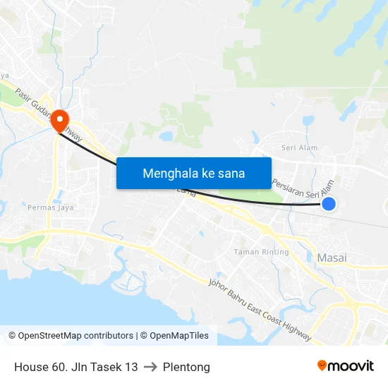 House 60. Jln Tasek 13 to Plentong map